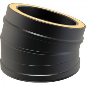 Twin Wall 15° Bend dia 125mm - Black